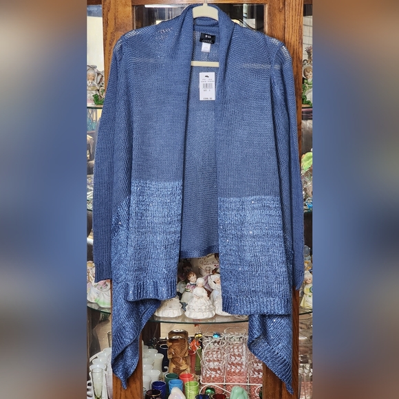 NWT Saks Fifth Avenue 9/15 Wool Blend Sequin Cardigan Size Small - Picture 1 of 6